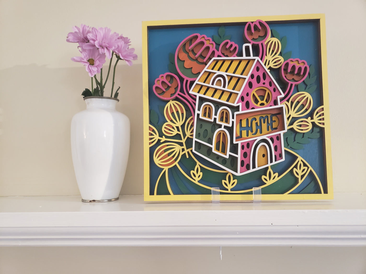 Wood Wall Art-3D Multi-Layer Mandala "Sweet Home"