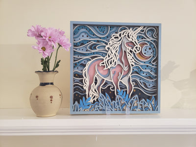 Wood Wall Art-Beautiful Unicorn In Midnight Light -Discover the Mystical Child in You!