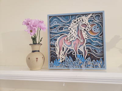 Wood Wall Art-Beautiful Unicorn In Midnight Light -Discover the Mystical Child in You!