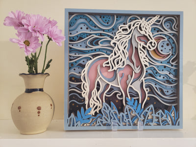 Wood Wall Art-Beautiful Unicorn In Midnight Light -Discover the Mystical Child in You!