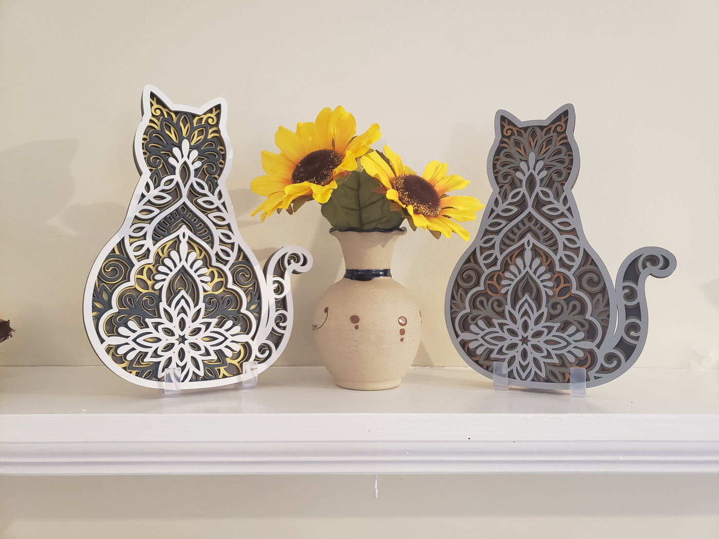 Wood Wall Art-Cat-Tribute to Our Furry Friends!  4 Layers of Laser Cut Fun.