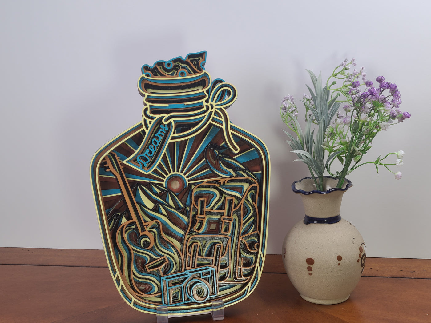 Wood Wall Art-Deam In a Bottle  Zentangle