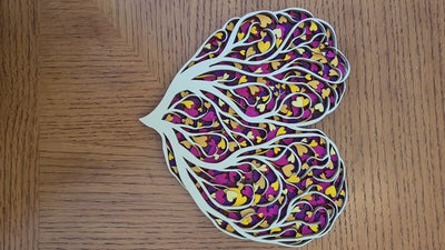 Wood Wall Art-Love Tree, 8 Layers of Beautiful Multi Color Hearts